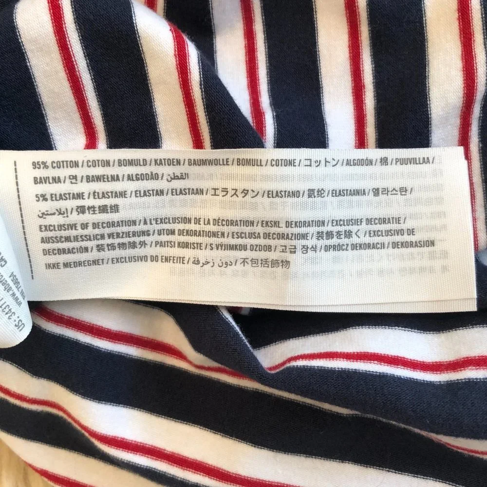 Hollister Navy A-Line Striped Skirt | Size S - Picture 9 of 10